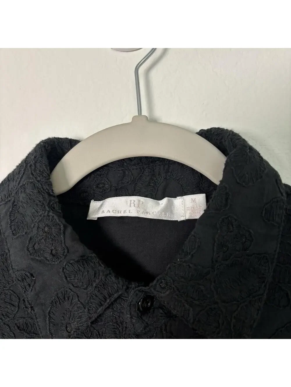 Rachel Parcell Black Eyelet Dress Women’s M Old Money Classy Modest 100% Cotton - Picture 3 of 7